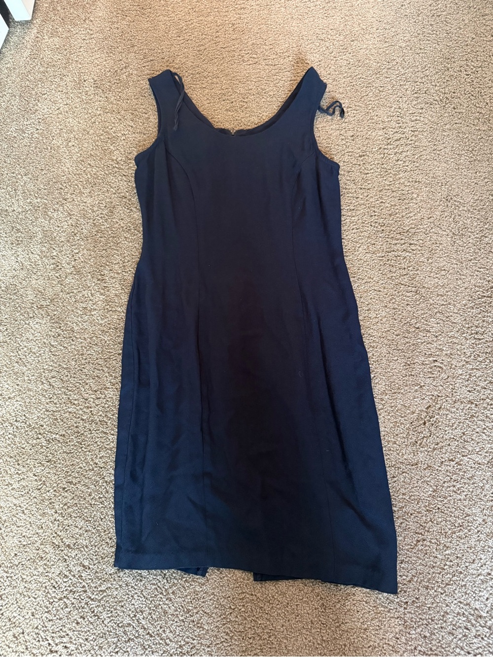 Vintage navy blue Sleeveless Sheath Dress